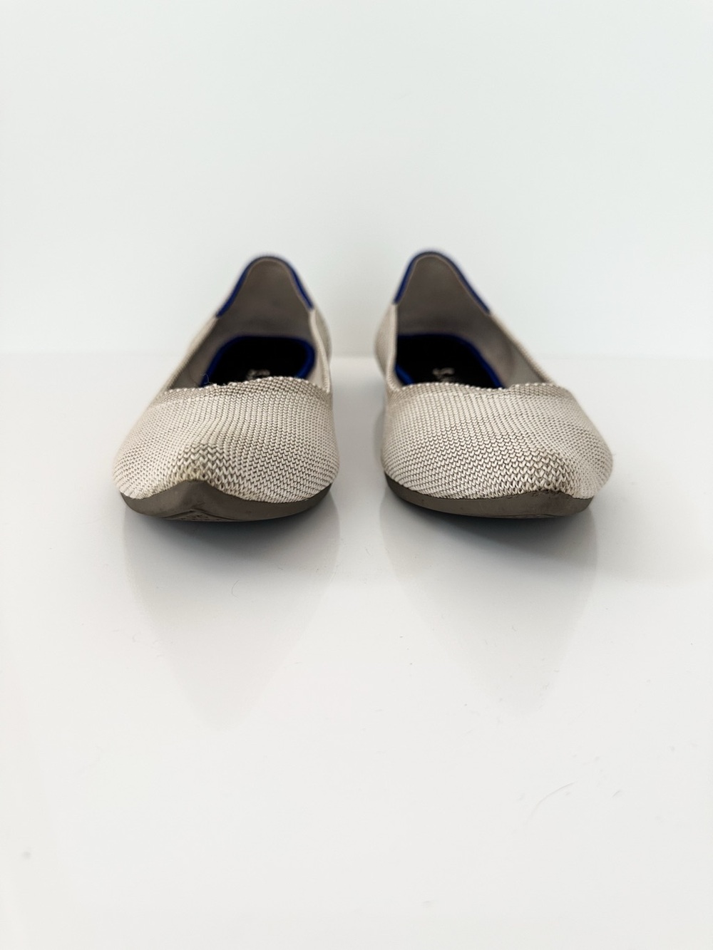 Rothy's The Point Flax Beige Knit Pointed Toe Ballet Flats Size 7 Tan Slip On - Picture 4 of 7